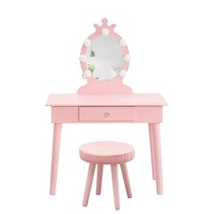 Туалетный столик + табуретка В-084 розовый