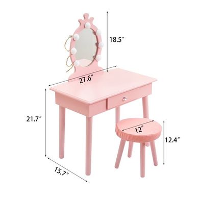 Туалетний столик + табуретка B-084 рожевий