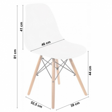 Крісло для кухні на ніжках Bonro В-173 FULL KD біле